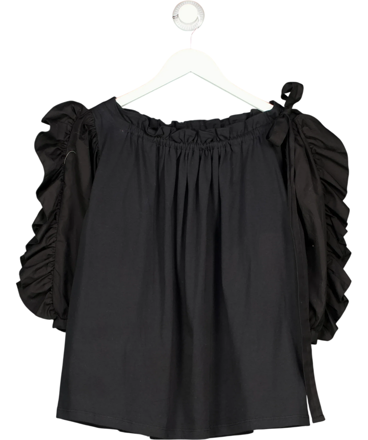 See by Chloé Black poplin blouse, size UK S — front