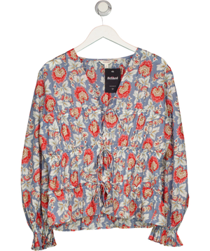Per Una Blue Boho Floral Top UK 14