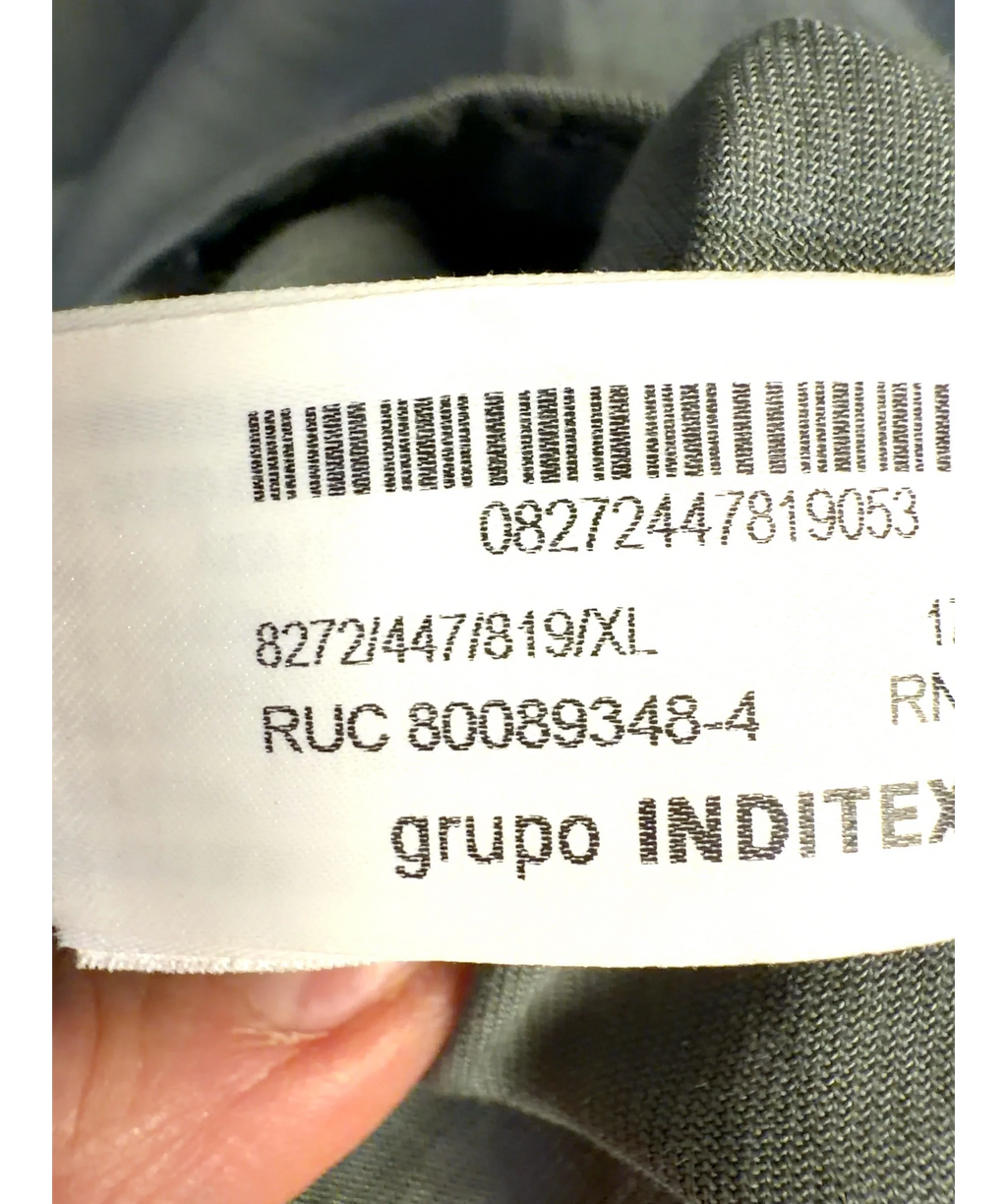 ZARA Blue Blusa maniche a sbuffo, size UK XL — label