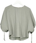 ZARA Blue Blusa maniche a sbuffo, size UK XL — front