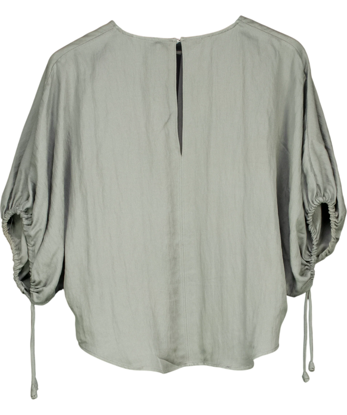 ZARA Blue Blusa maniche a sbuffo, size UK XL — back