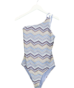 Accessorize Crochet One Shoulder Swimsuit Blue UK 12