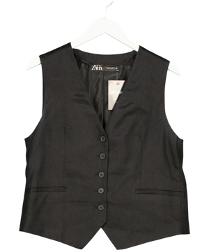 Zara Black V-Neck Tailored Waistcoat Top UK M