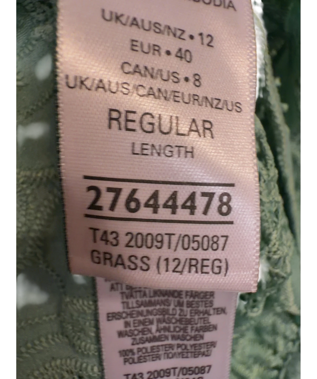 M&S Green Colour, size UK 12 — fabric detail