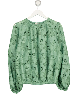 M&S Green Floral Lace Blouse UK 12