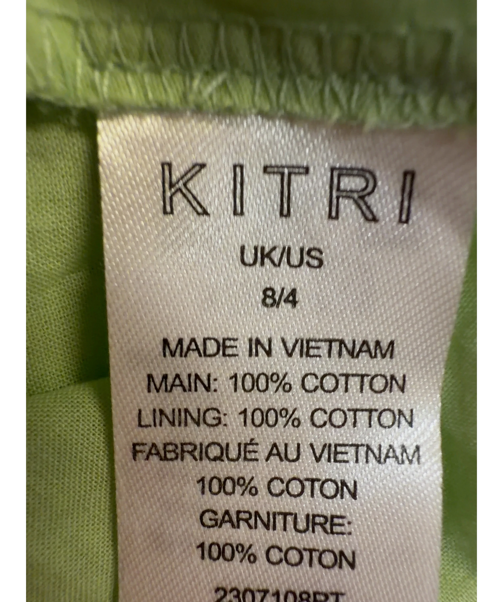 Kitri Green Colour, size UK 8 — care label
