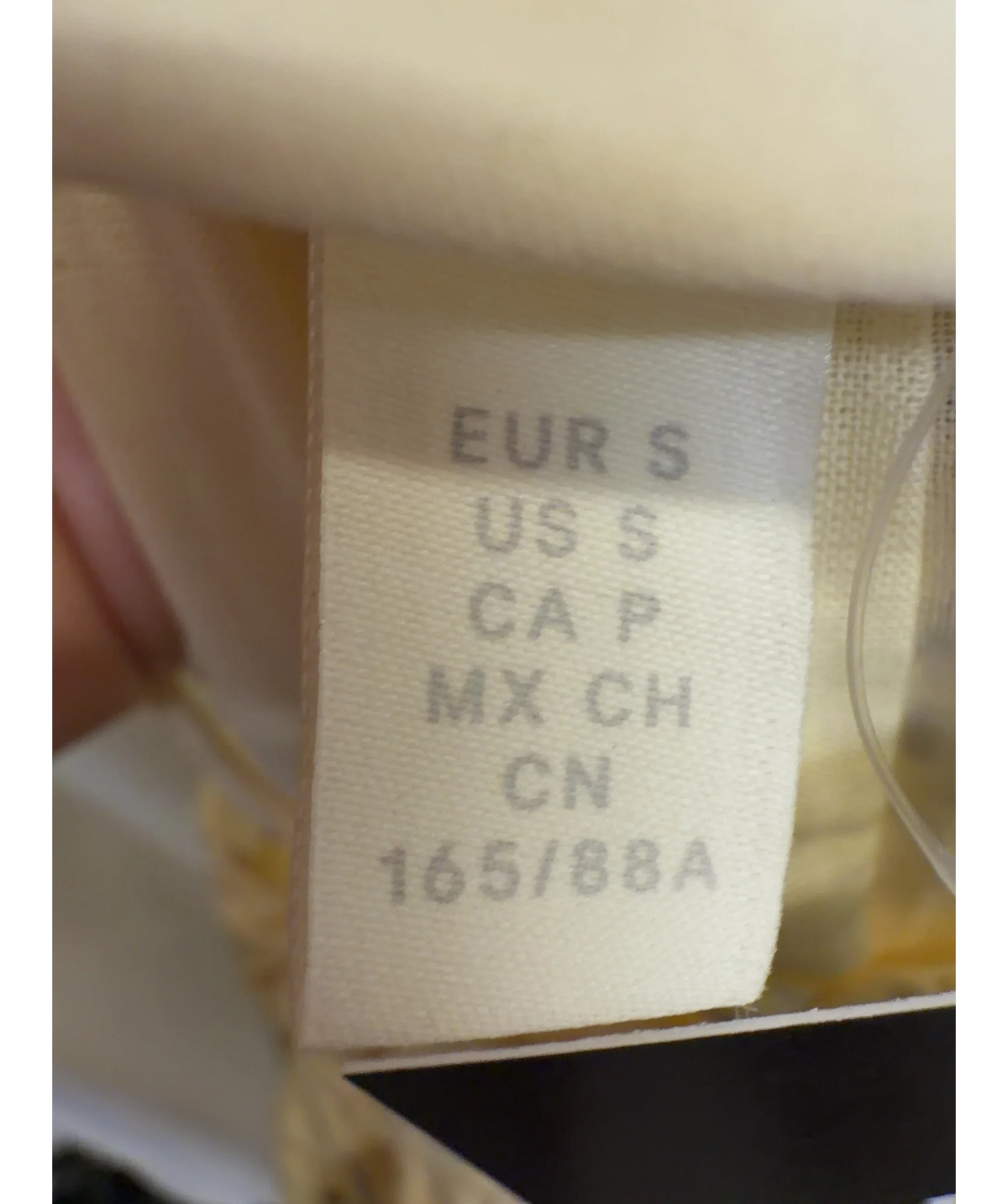 H&M Yellow Colour, size UK S — care label