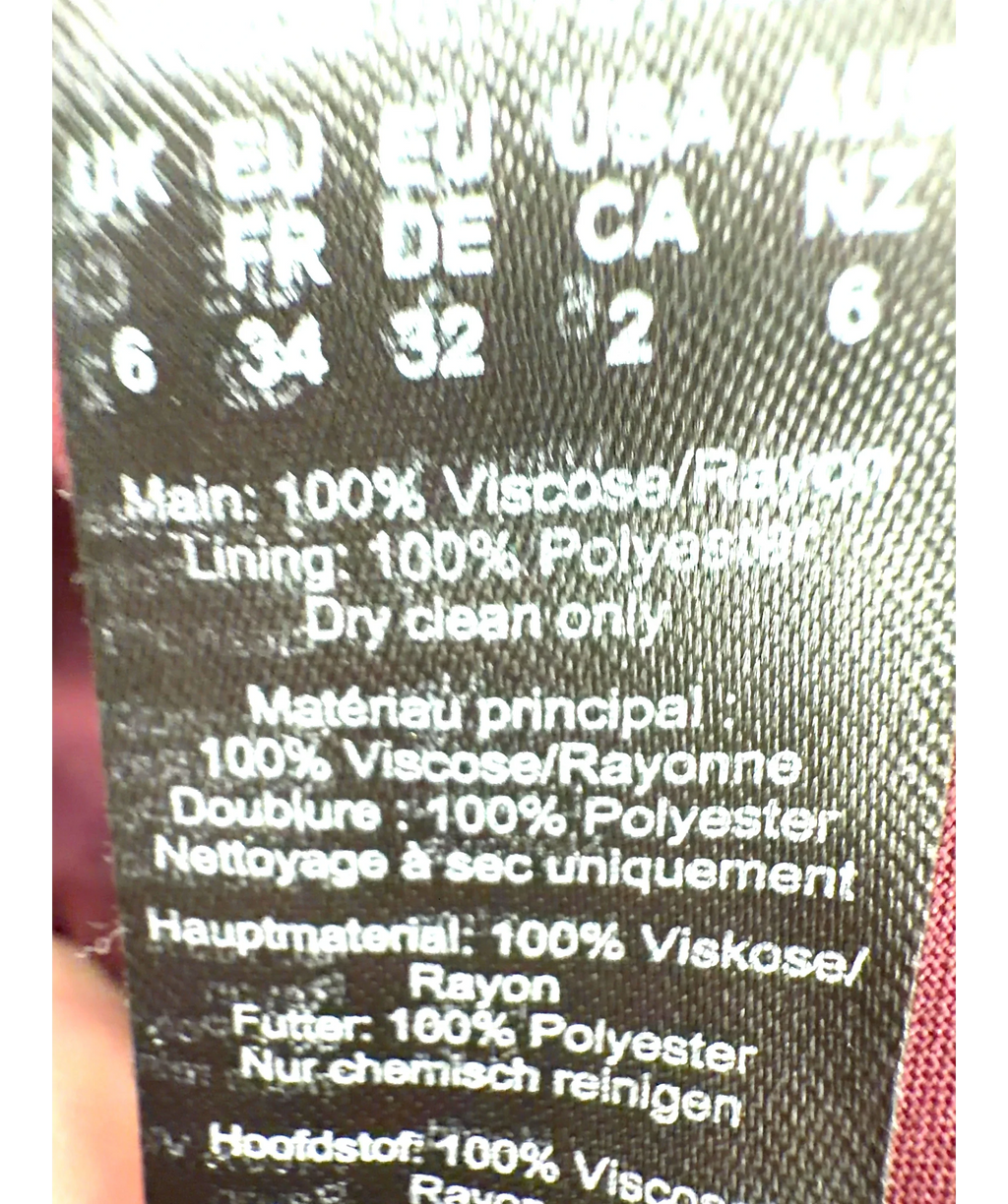 KAREN MILLEN burgundy Colour, size UK 6 — label