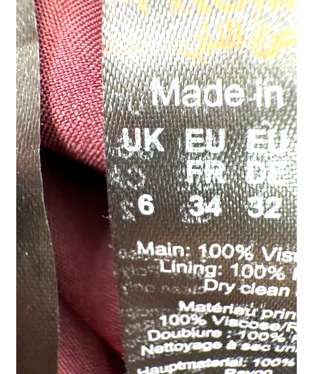 KAREN MILLEN burgundy Colour, size UK 6 — care label