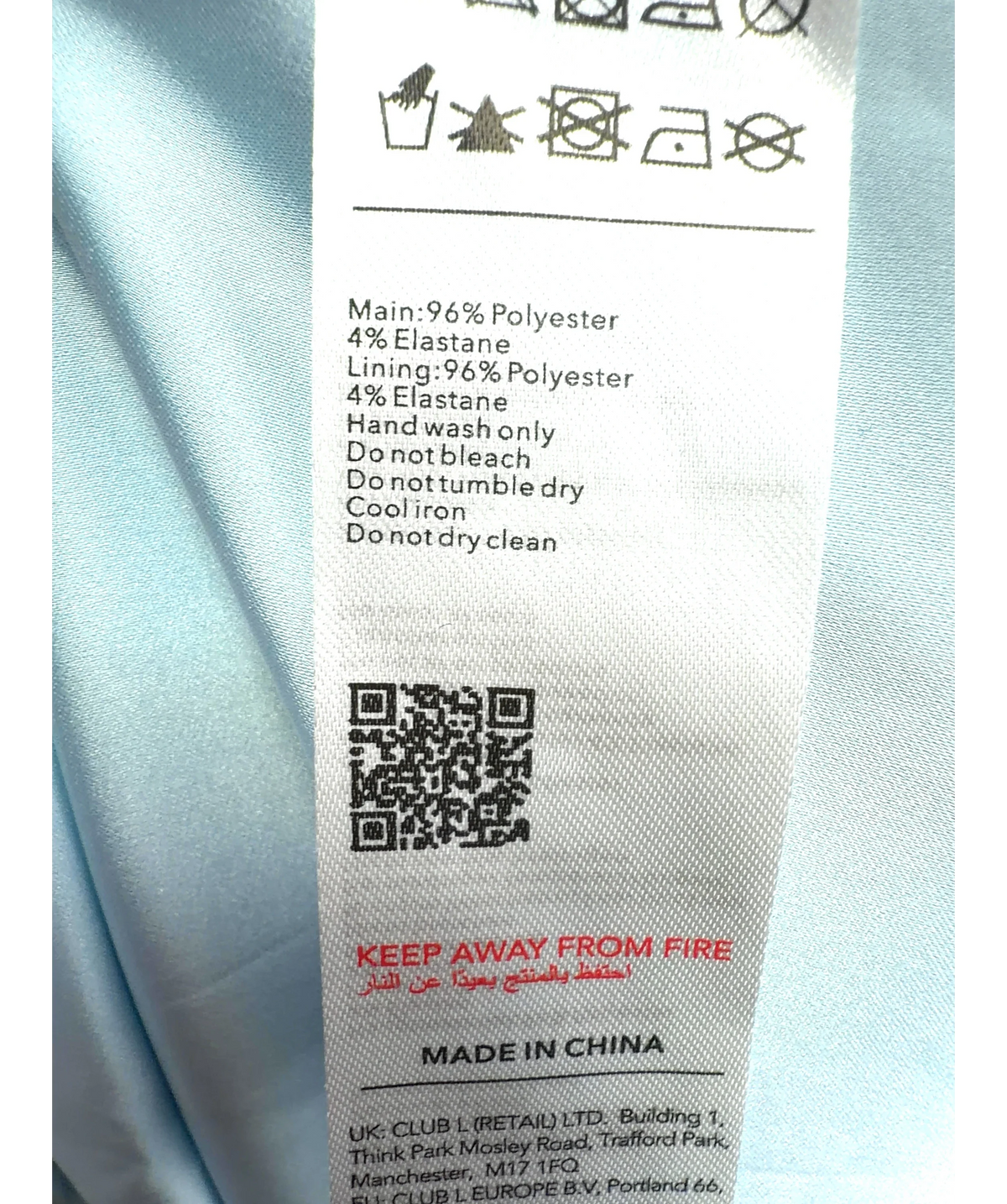 Club L light blue Colour, size UK 6 — label