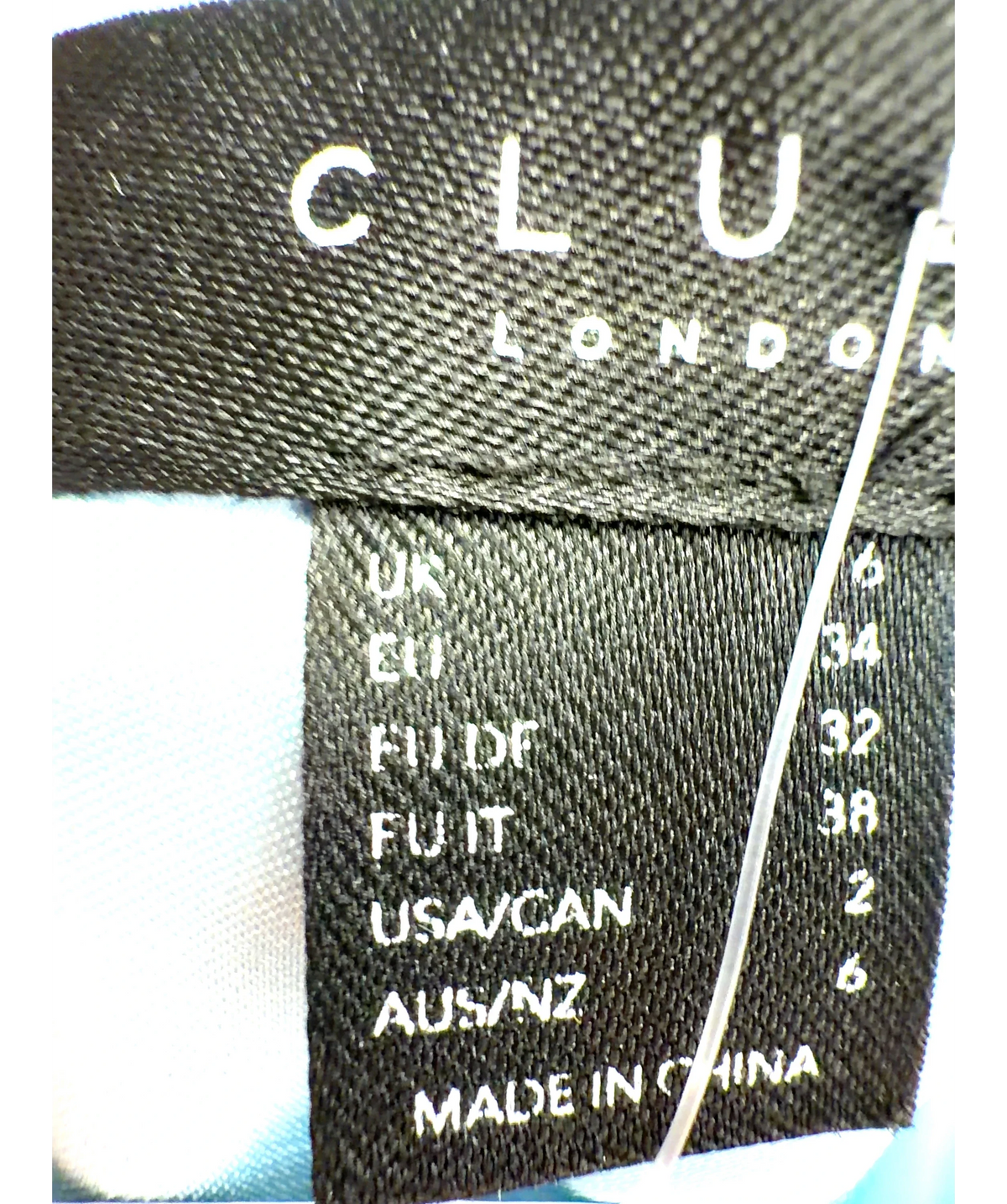 Club L light blue Colour, size UK 6 — care label