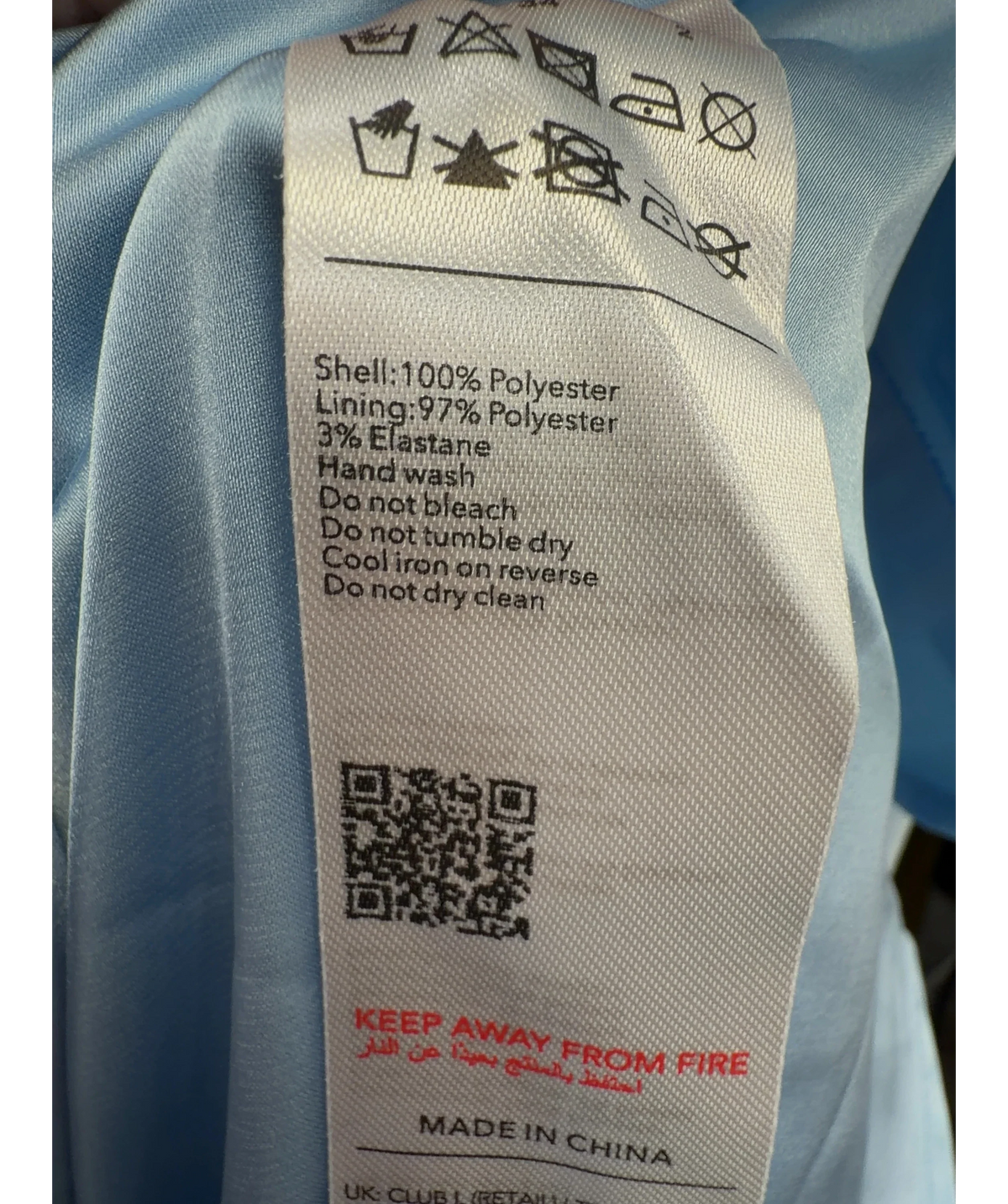 Club L Blue Colour, size UK 6 — label