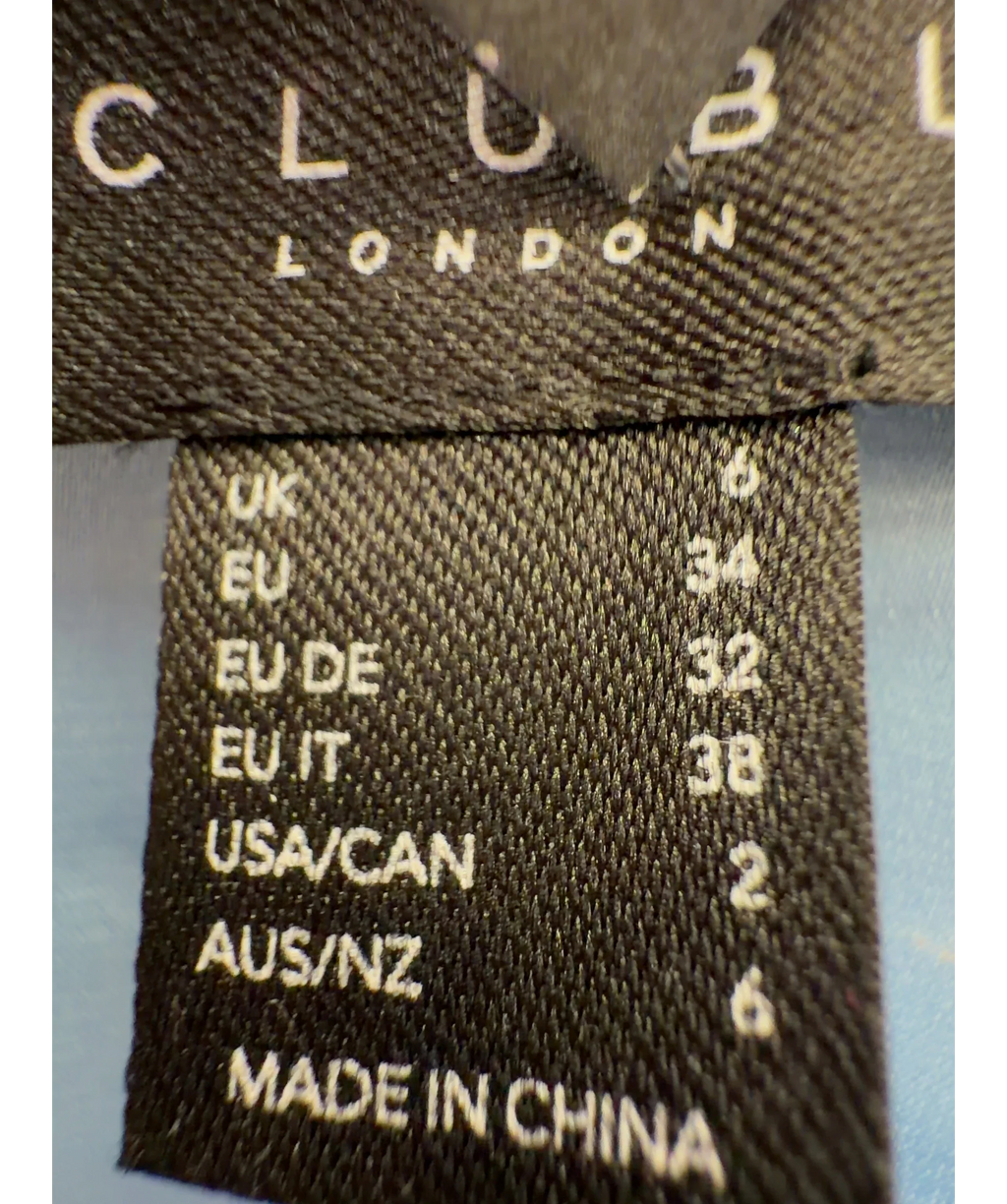 Club L Blue Colour, size UK 6 — care label