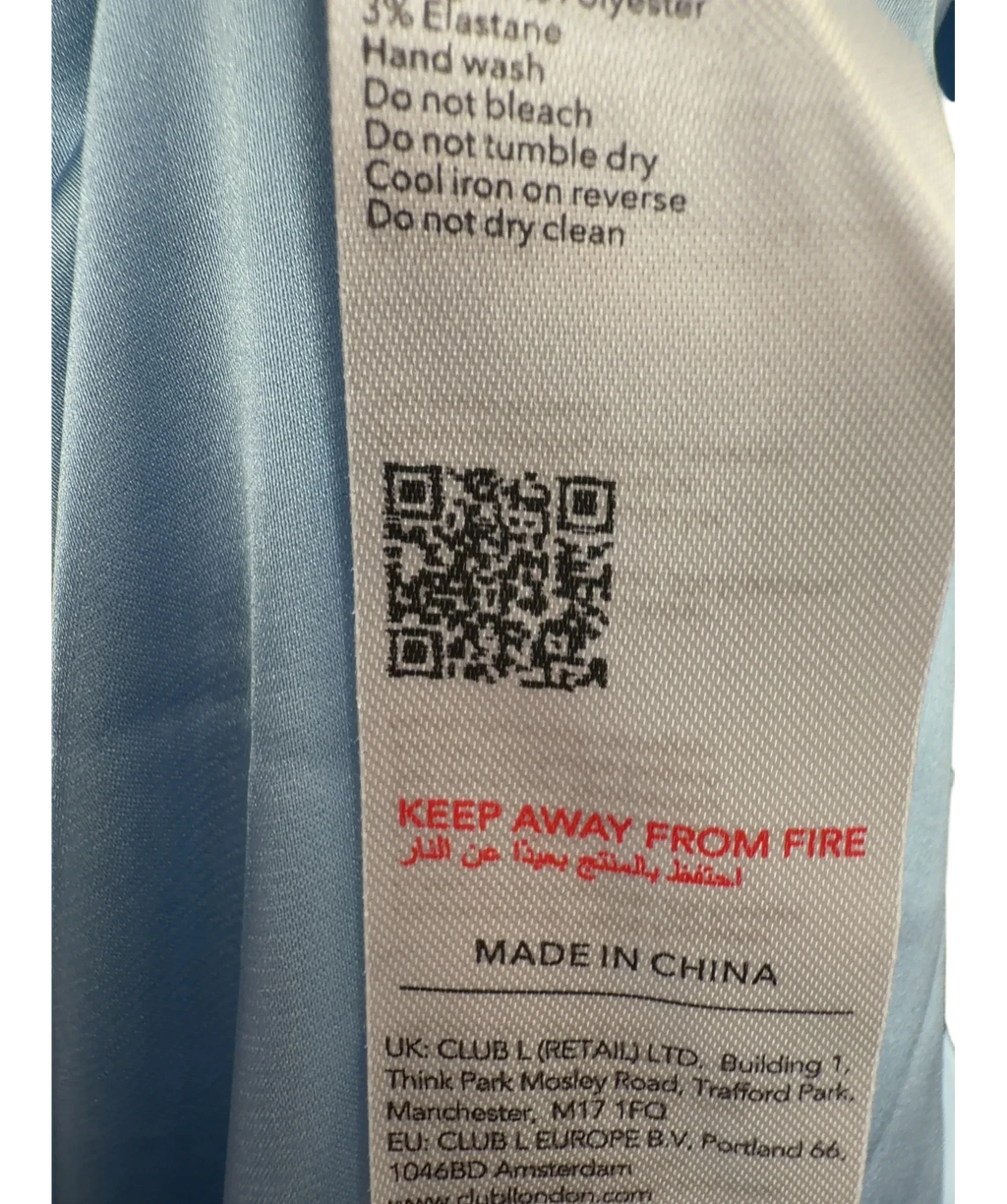 Club L Blue Colour, size UK 6 — fabric detail