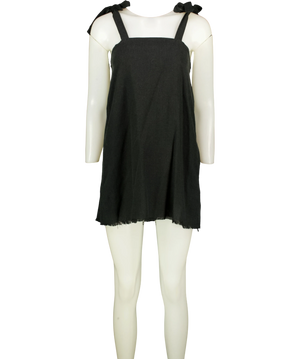 Faithfull Black Smocked Mini Dress UK 8