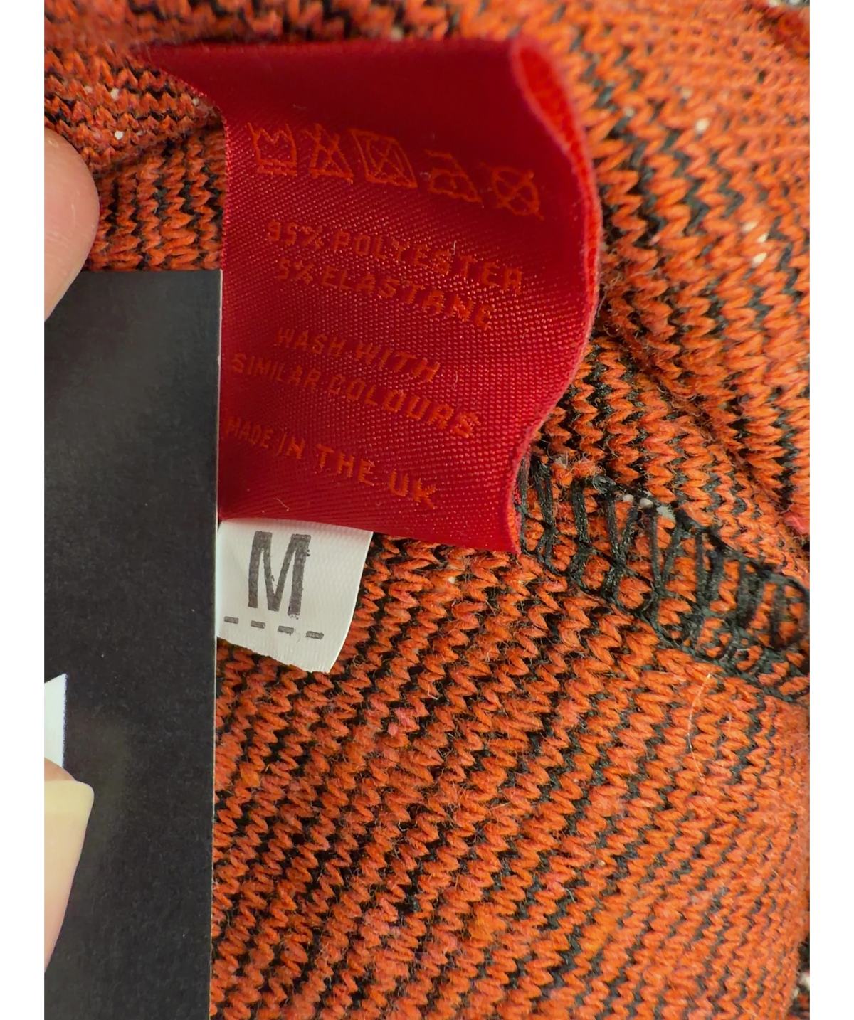 Coucou Orange Colour, size UK M — care label
