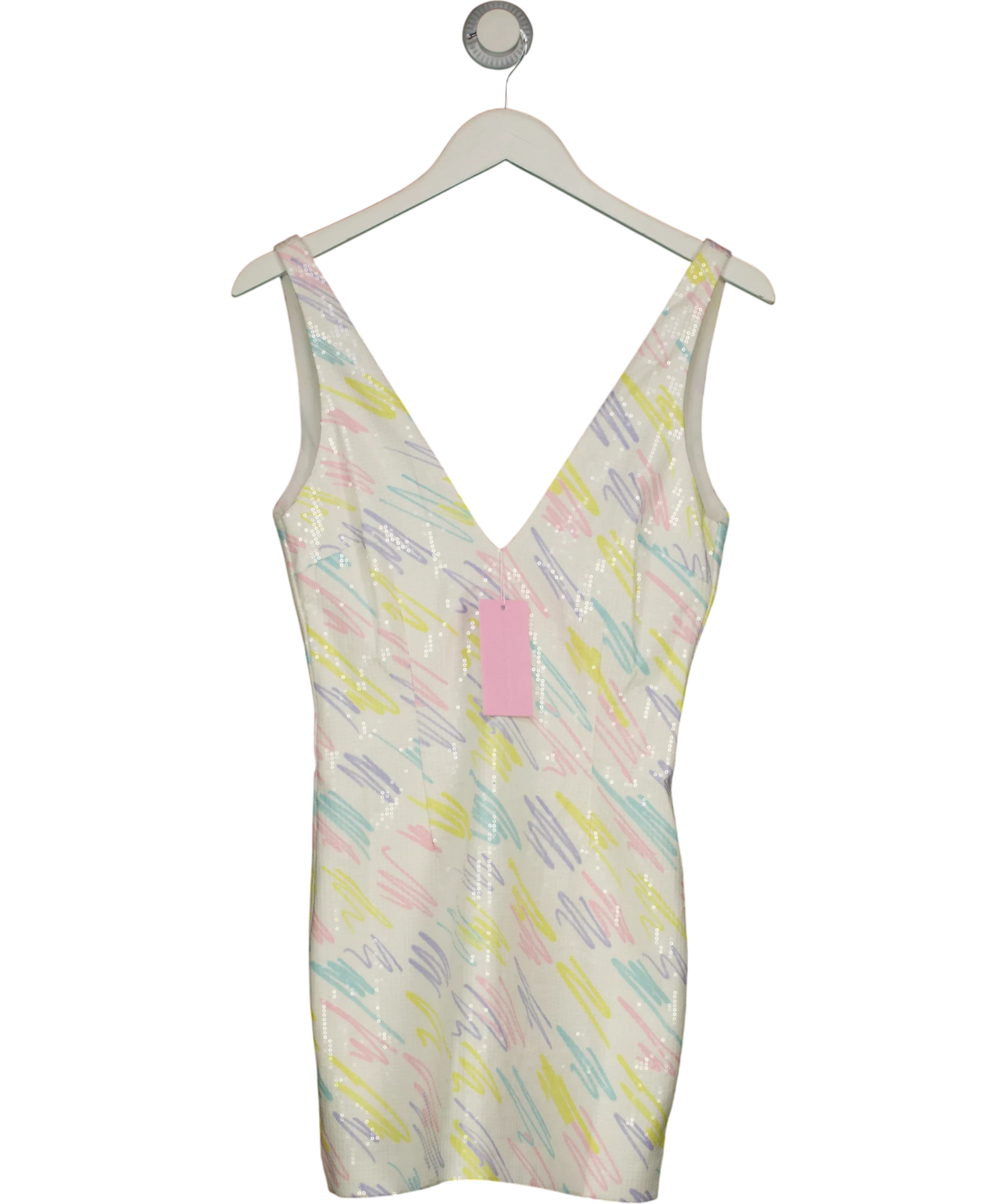 Runaway By Rozalia White The Squiggle Mini Dress, size UK XS — front