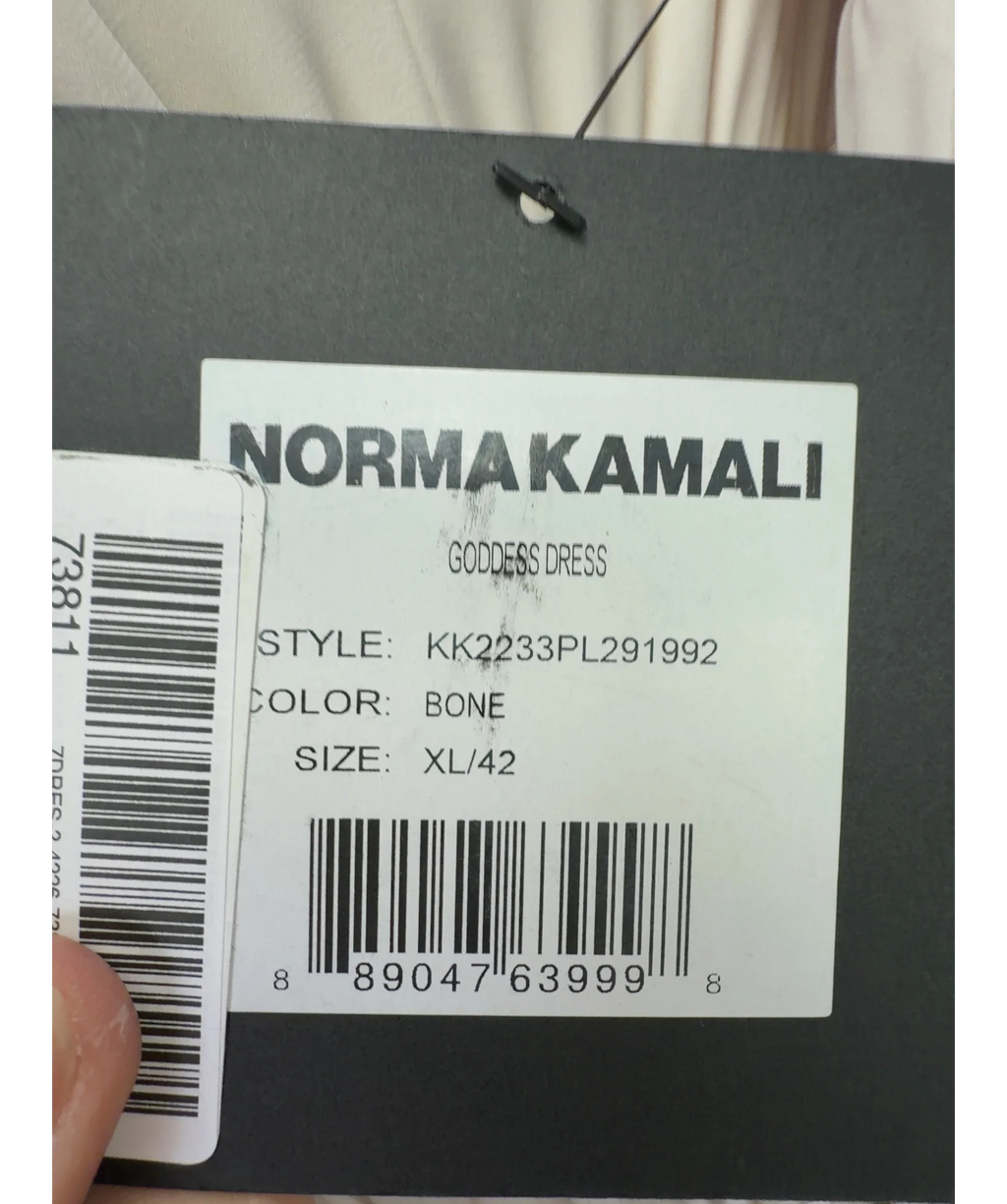 Norma Kamali bone Goddess Dress, size UK XL — detail