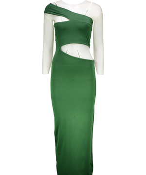 Aria Cove Green Asymmetric Maxi Dress UK 8