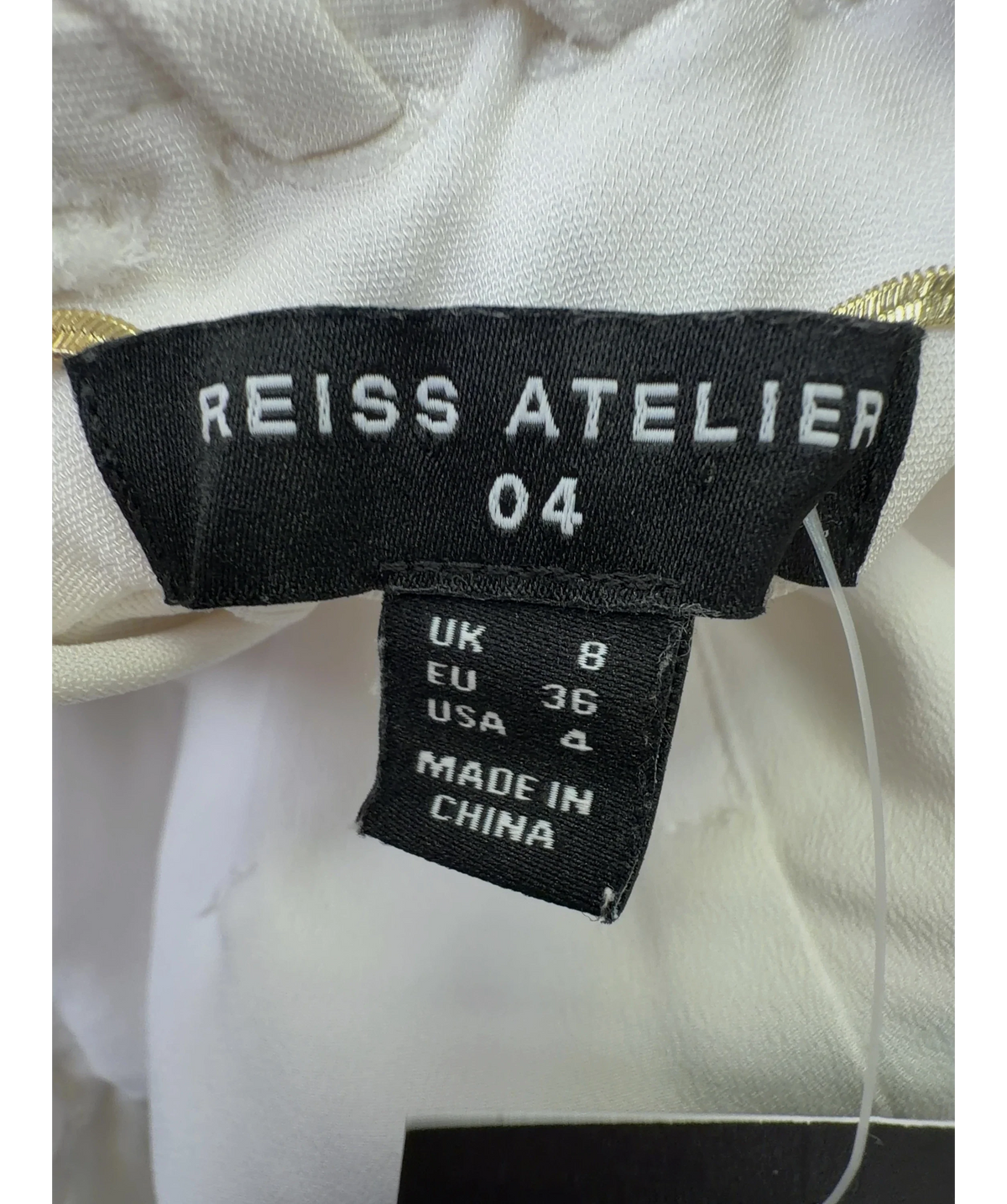 REISS White Atelier Max Whipstitch Wide-Leg Jumpsuit, size UK 8 — detail