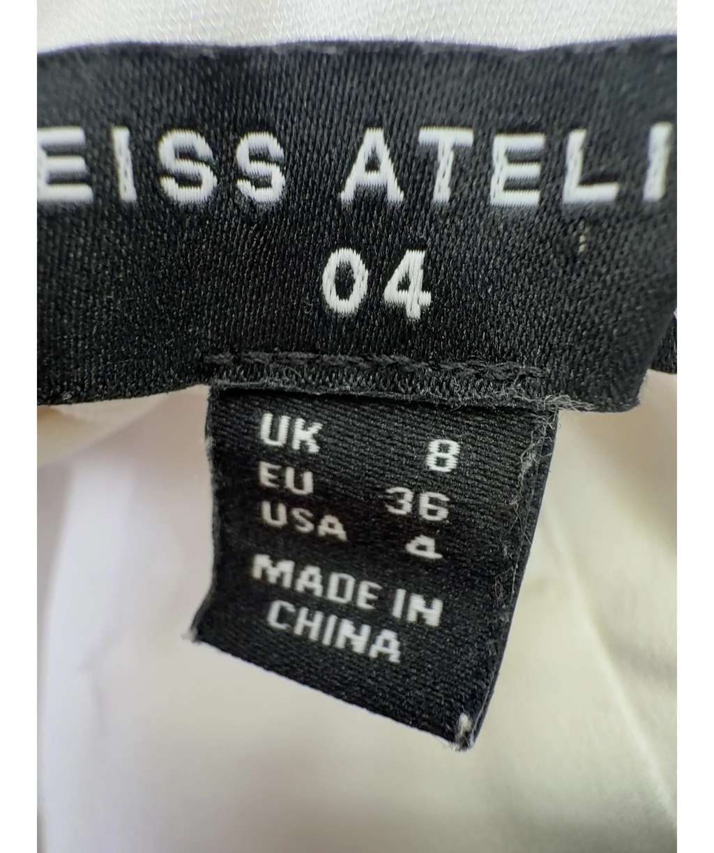 REISS White Atelier Max Whipstitch Wide-Leg Jumpsuit, size UK 8 — care label