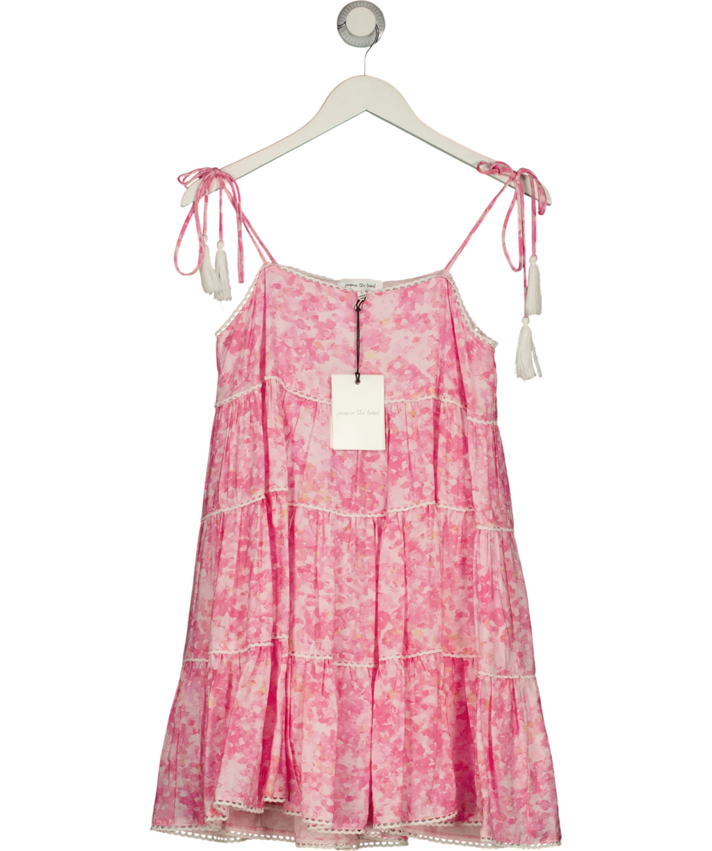 Jacquie the Label Pink Floral Print Mini Dress, size UK S — front
