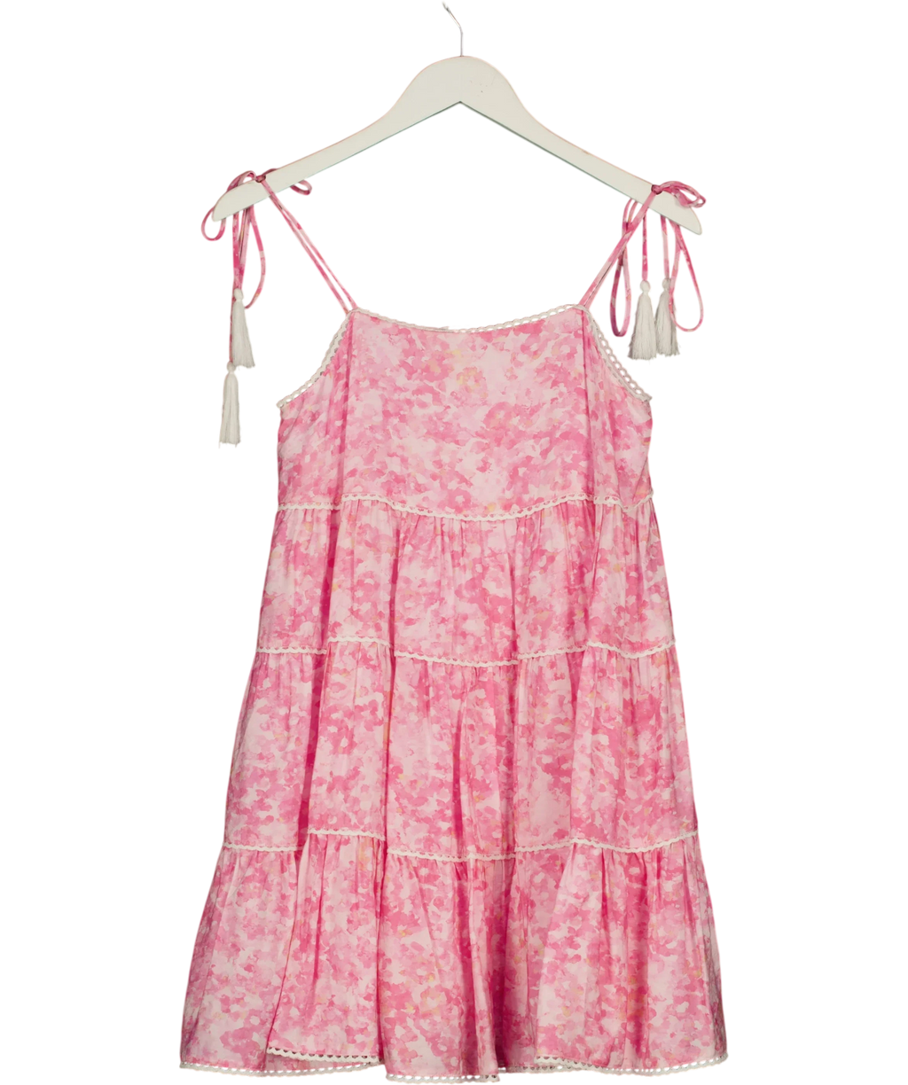Jacquie the Label Pink Floral Print Mini Dress, size UK S — back