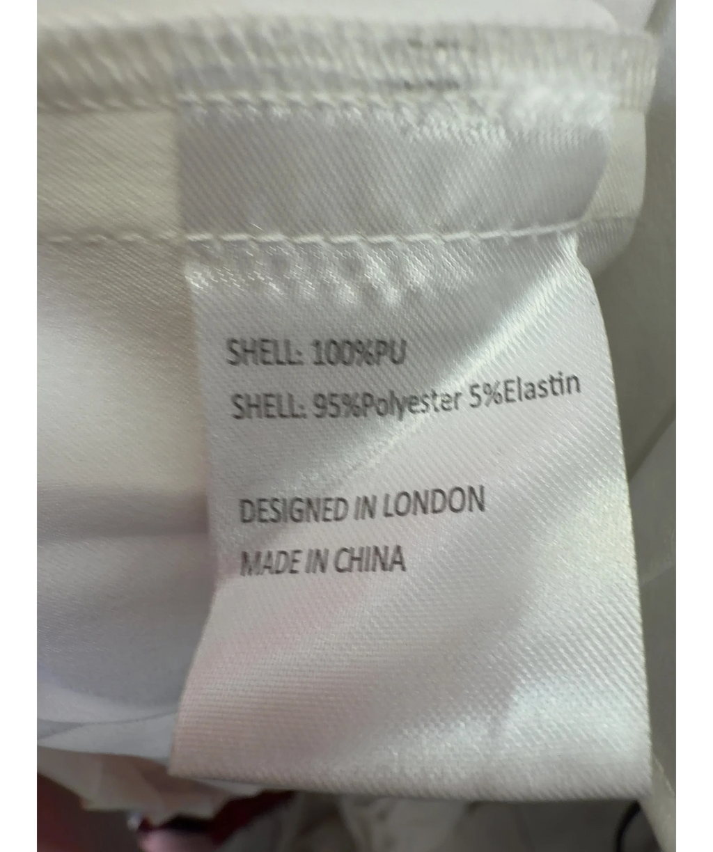 Jovonna London White colorblock pleated shift dress, size UK XS — label