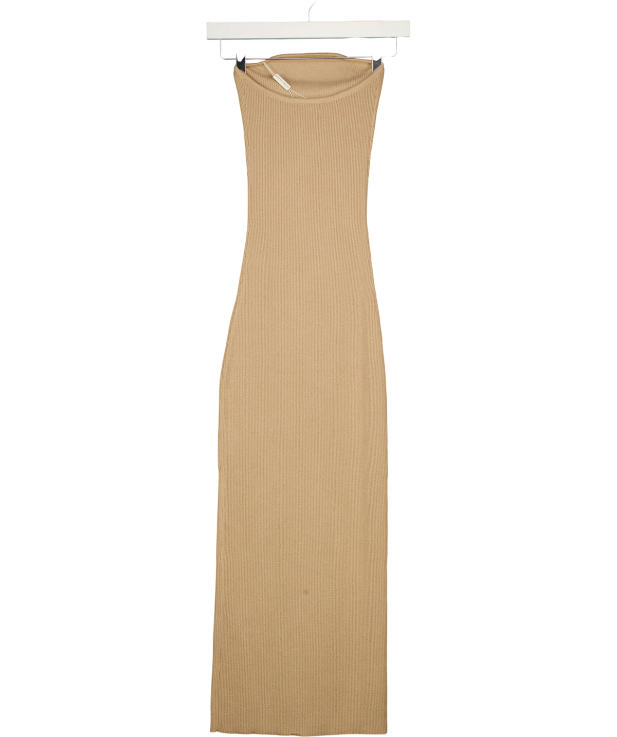 PRETTY LAVISH Beige Keira Bandeau Midaxi Knit Dress, size UK XS — back