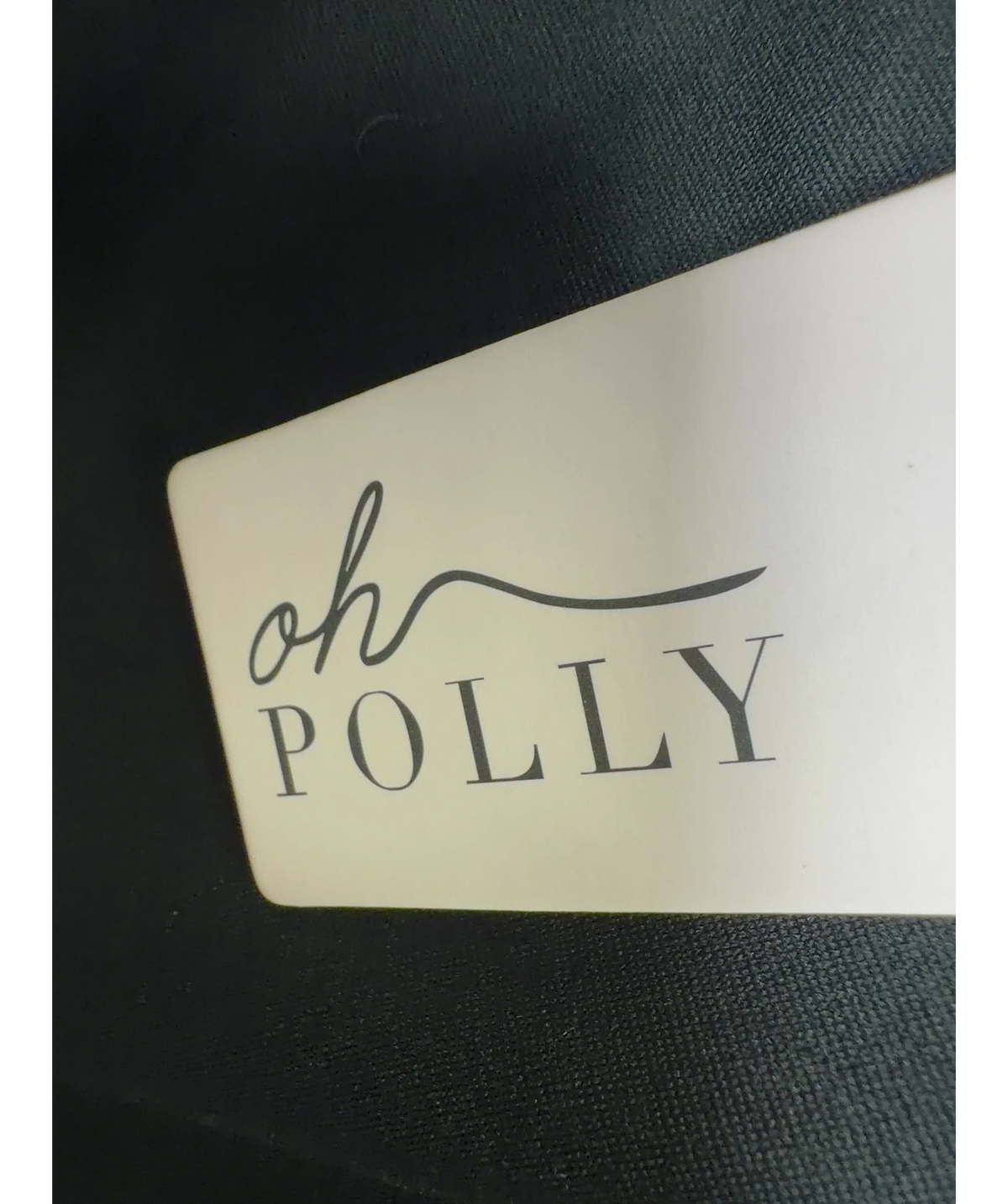 OH POLLY Black metallic ruched long-sleeve mini dress, size UK 10 — detail