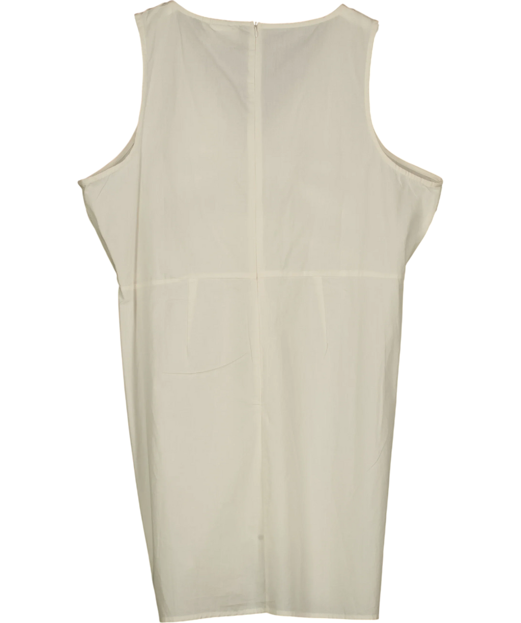 Daisy Street White Plus 90s Shift Dress With Ruched Bust, size UK 22 — back