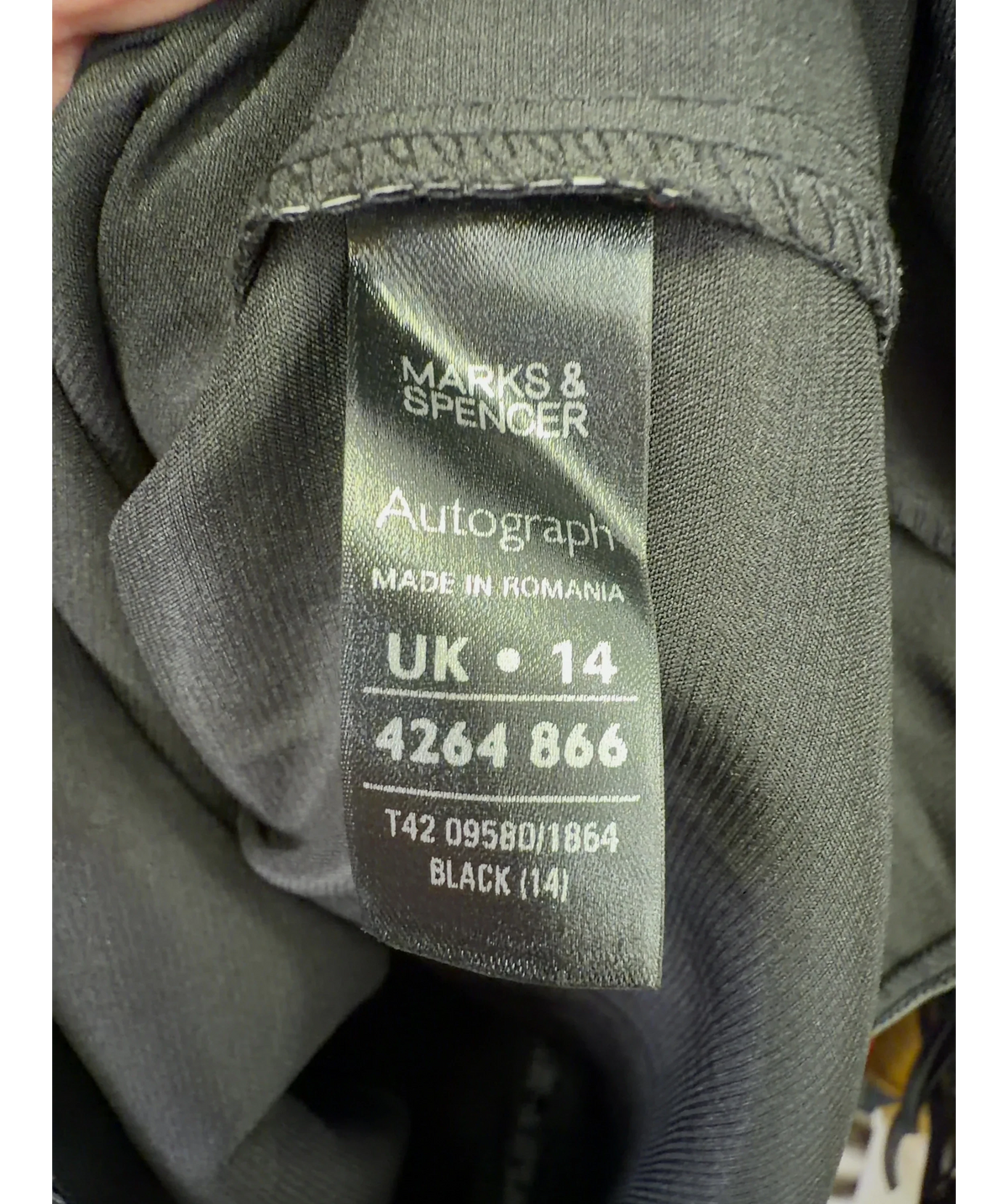 Marks & Spencer Autograph Black Colour, size UK 14 — care label