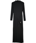 ASOS Black long sleeve twist hardware detail midi dress, size UK S — front