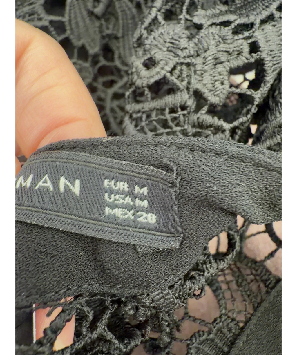 ZARA Black Colour, size UK M — care label