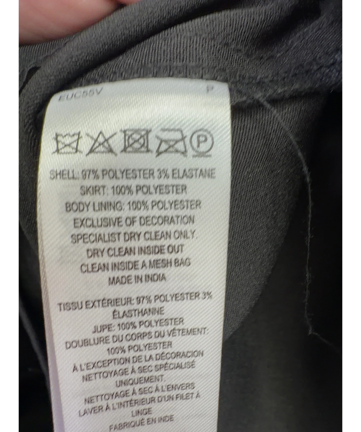 French Connection Black Colour, size UK 18 — label