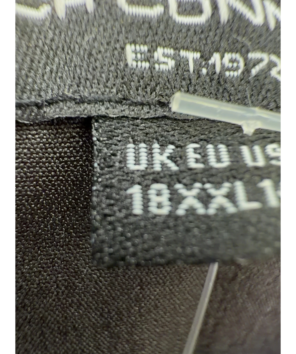 French Connection Black Colour, size UK 18 — care label