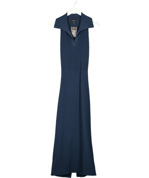 Karen Millen Ottoman Stitch Dress Blue UK S