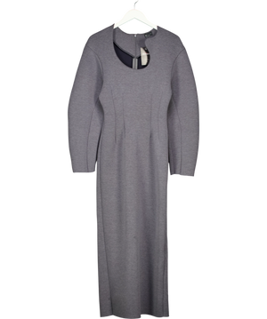 ASOS Grey Sculptural Neckline Midi Dress UK 8