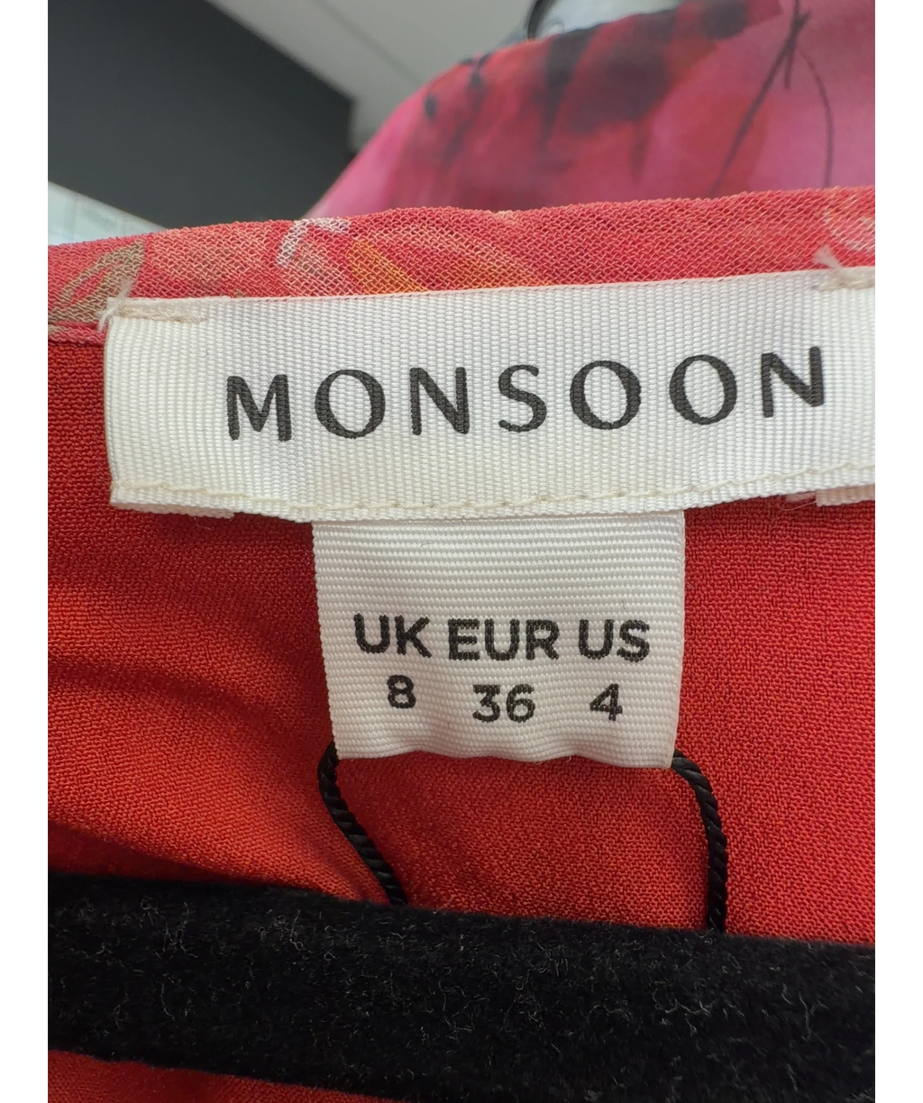 Monsoon Red Colour, size UK 8 — care label