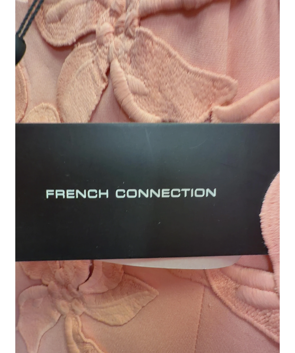 French Connection Pink ANTALAYA DARCIE CREPE DRESS, size UK 6 — detail
