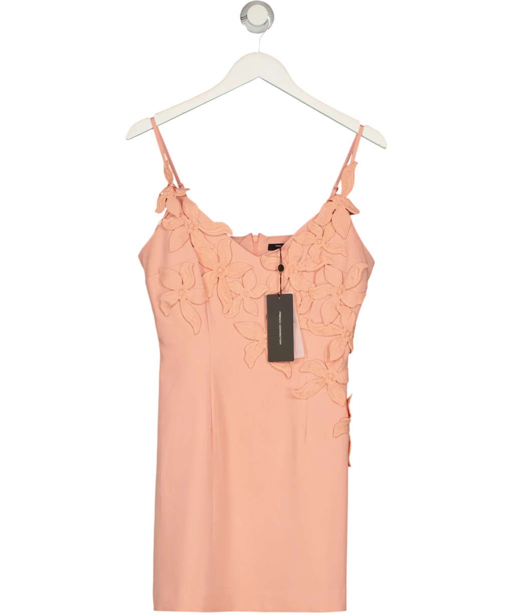 French Connection Pink ANTALAYA DARCIE CREPE DRESS, size UK 6 — front