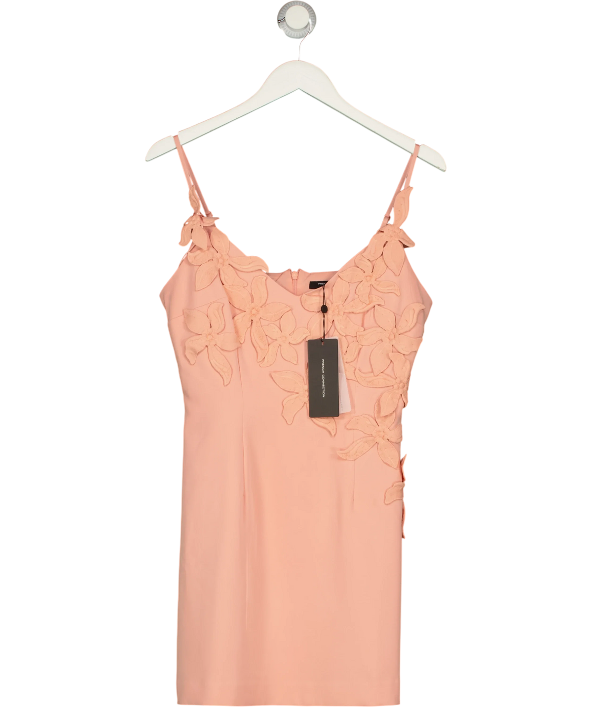 French Connection Pink ANTALAYA DARCIE CREPE DRESS, size UK 6 — front