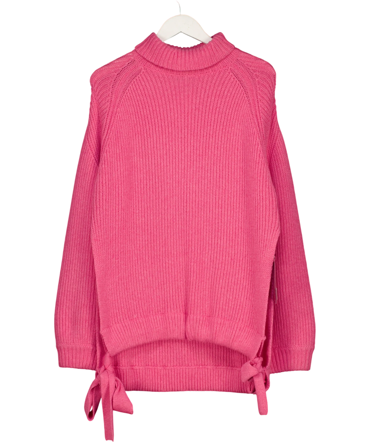 ELLERY Pink Wallerian Oversize Side Tie Slit Turtleneck Sweater, size UK M — front