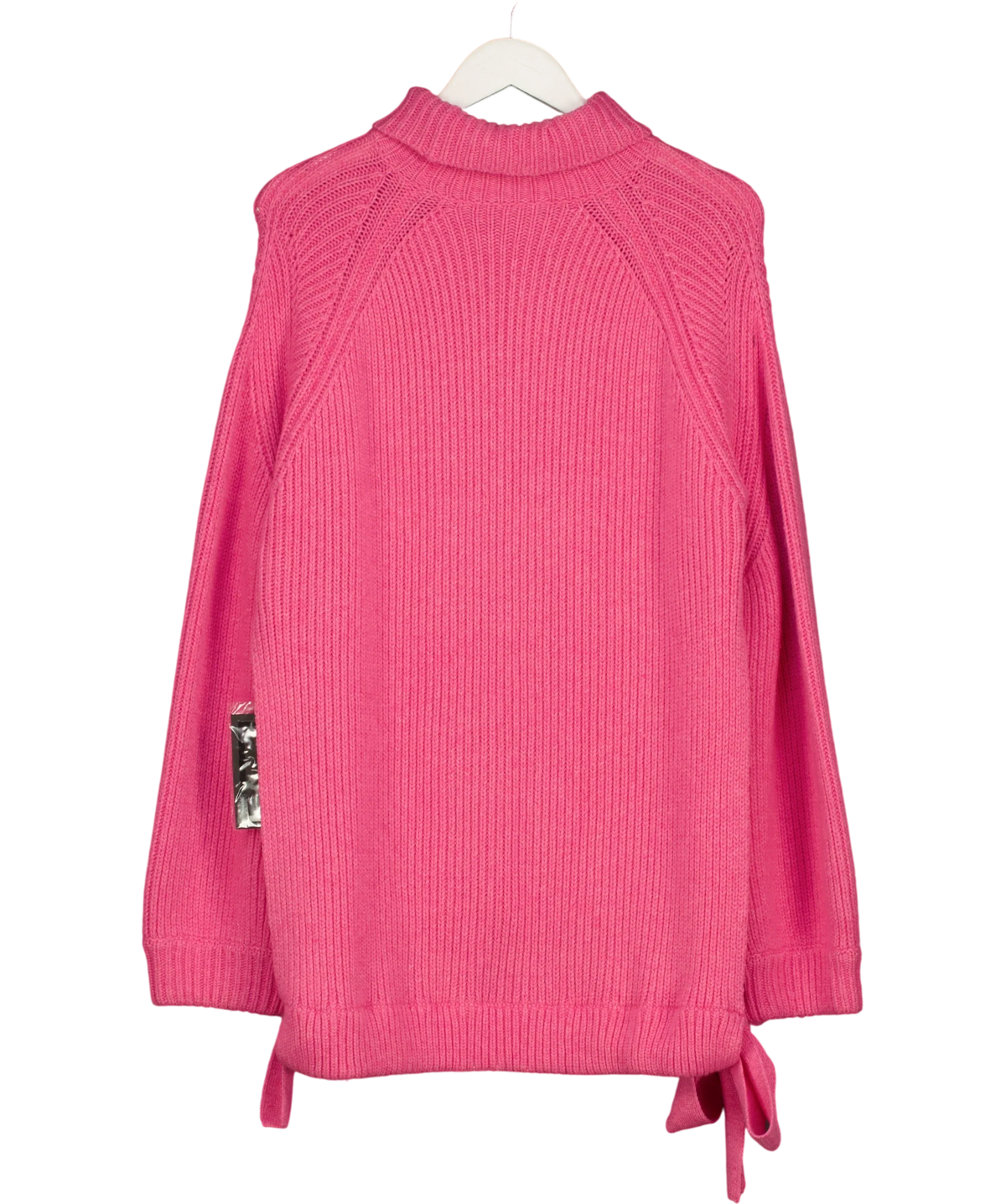 ELLERY Pink Wallerian Oversize Side Tie Slit Turtleneck Sweater, size UK M — back