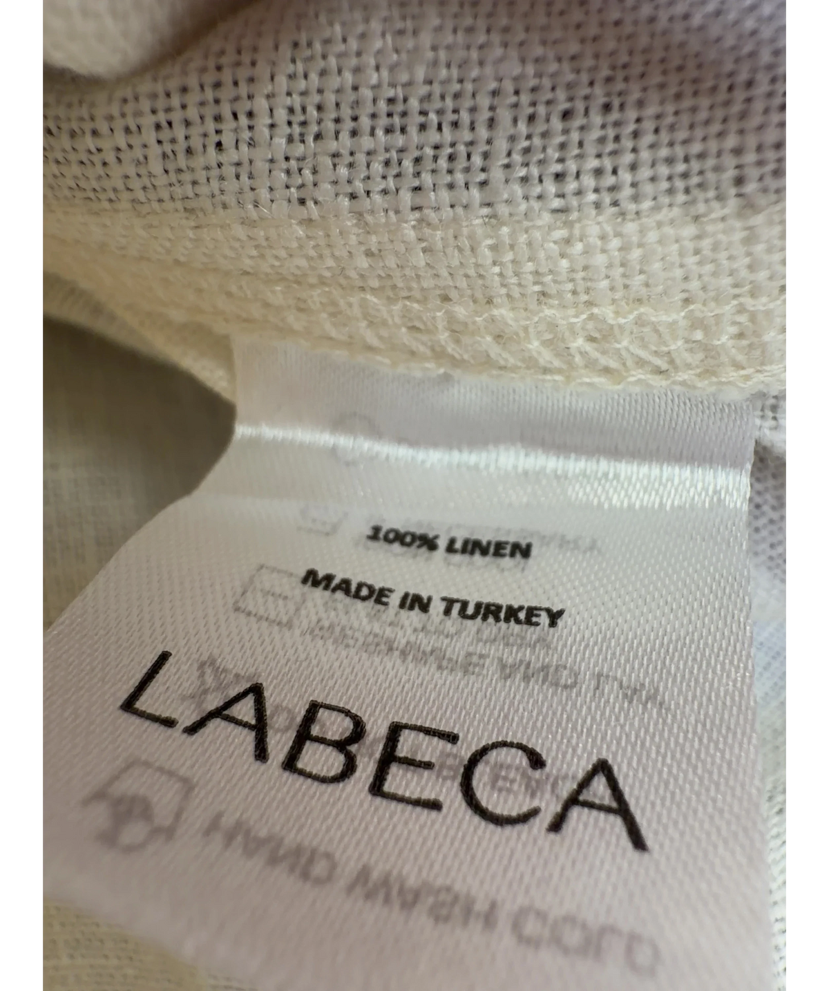 LABECA LONDON Cream Colour, size UK XS — care label
