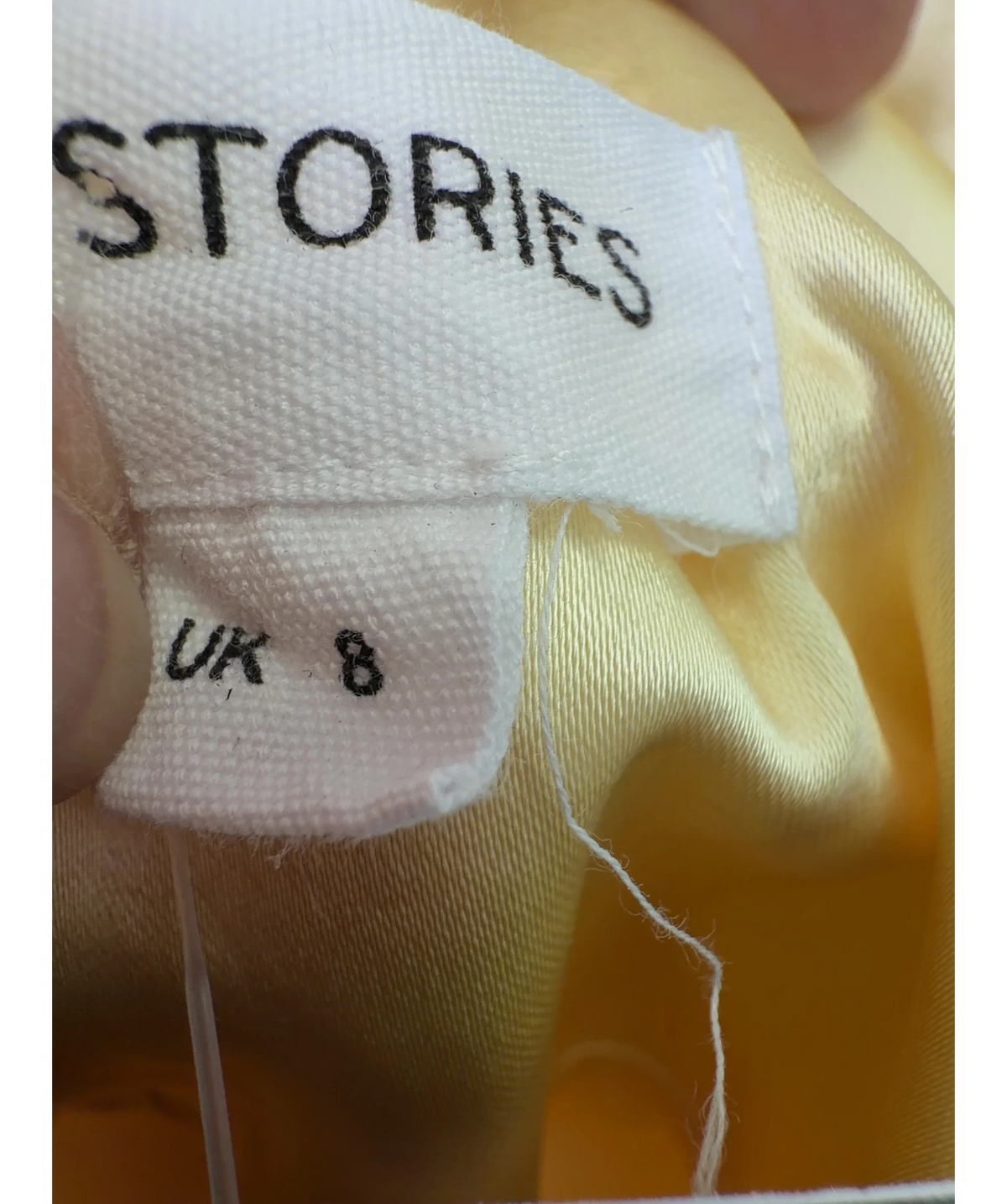 Six Stories Yellow Colour, size UK 8 — care label