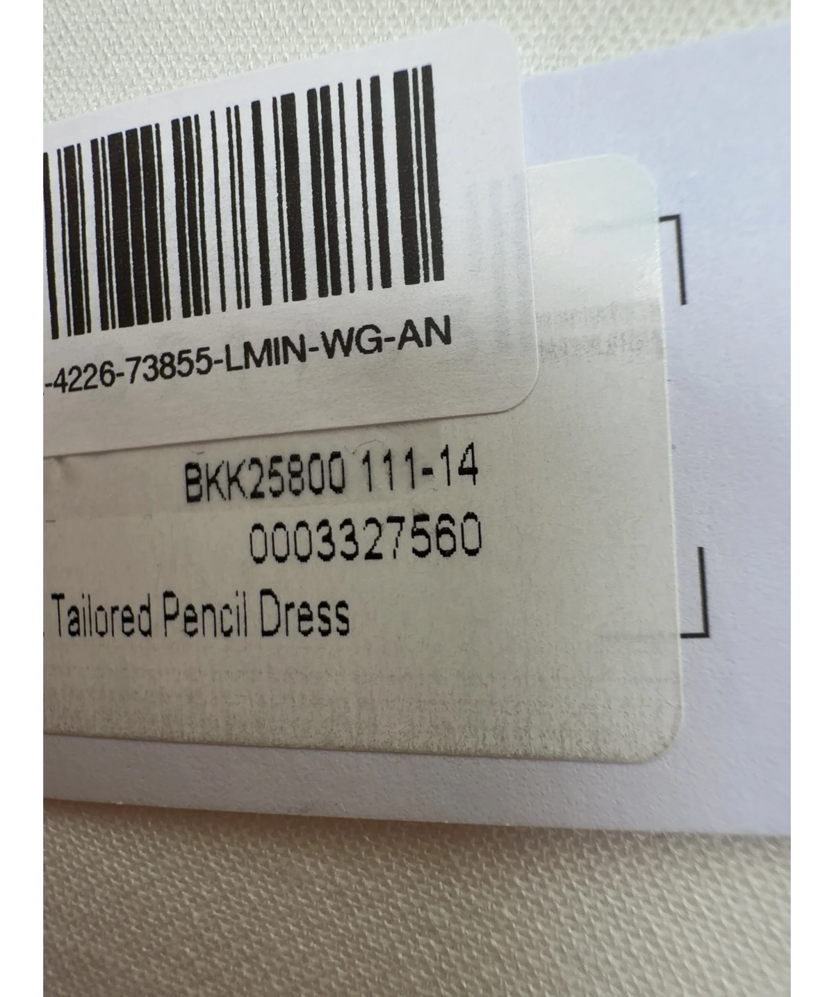 KAREN MILLEN Beige Compact Stretch Colourblock Tailored Pencil Dress, size UK 6 — label