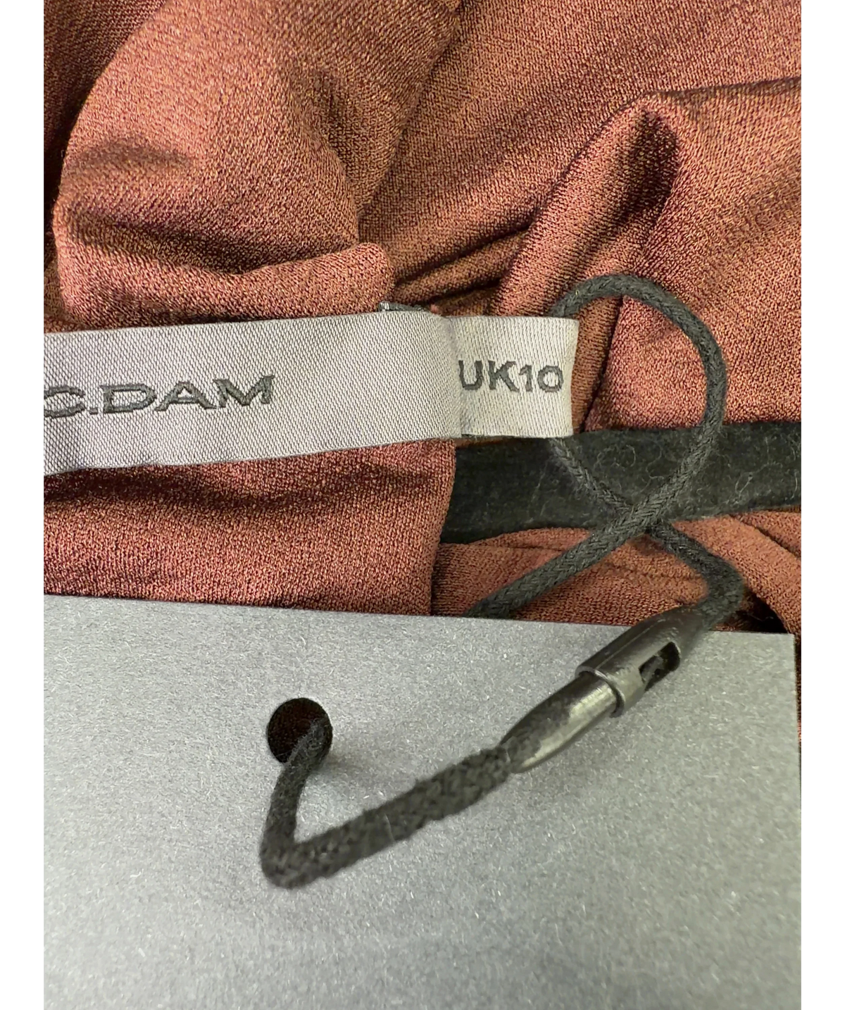 C.DAM Brown Colour, size UK 10 — care label