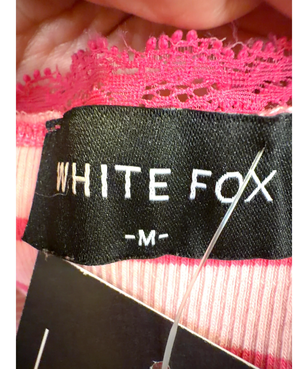 WHITE FOX Pink Snooze Button Pyjama Top and Snooze Button Pyjama Pants, size UK M — detail