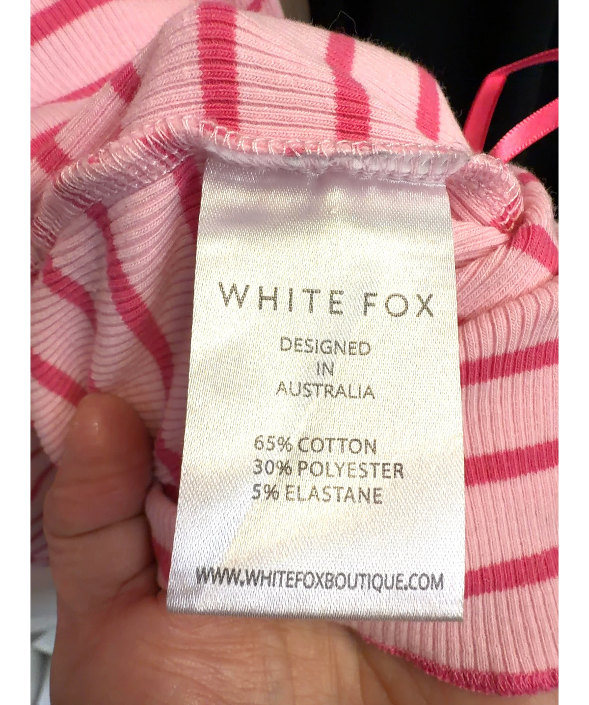 WHITE FOX Pink Snooze Button Pyjama Top and Snooze Button Pyjama Pants, size UK M — label